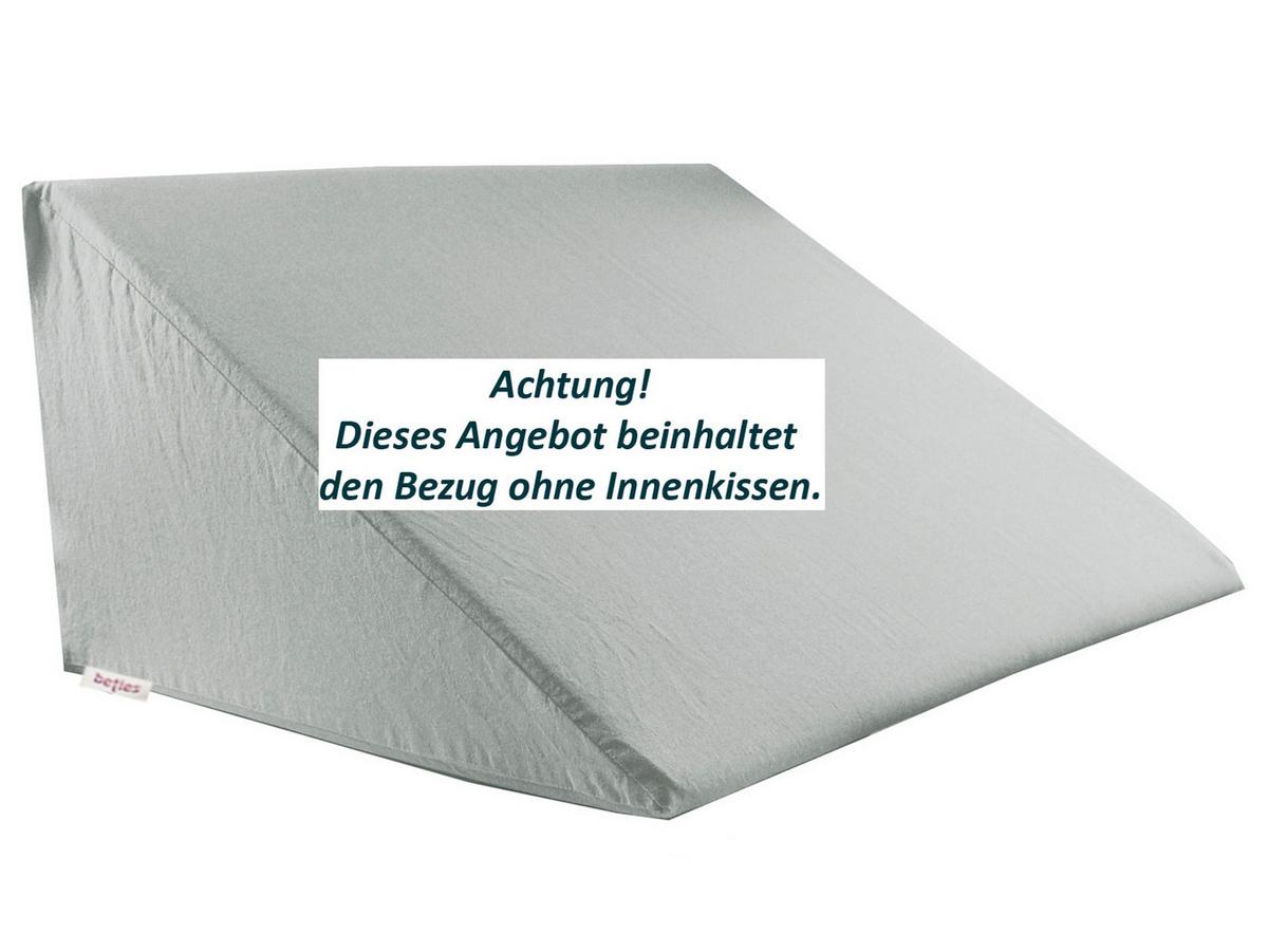 KEILKISSENBEZUG Basic 100% Baumwolle grau 62/49/30 cm - Grau, Textil (62/49cm) - beties Heimtextil