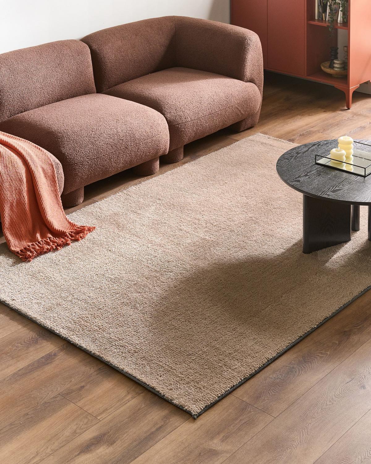 SHAGGY-TEPPICH Sandbeige 160/230 cm Demre - Sandfarben/Beige, Textil (160/230cm) - Beliani