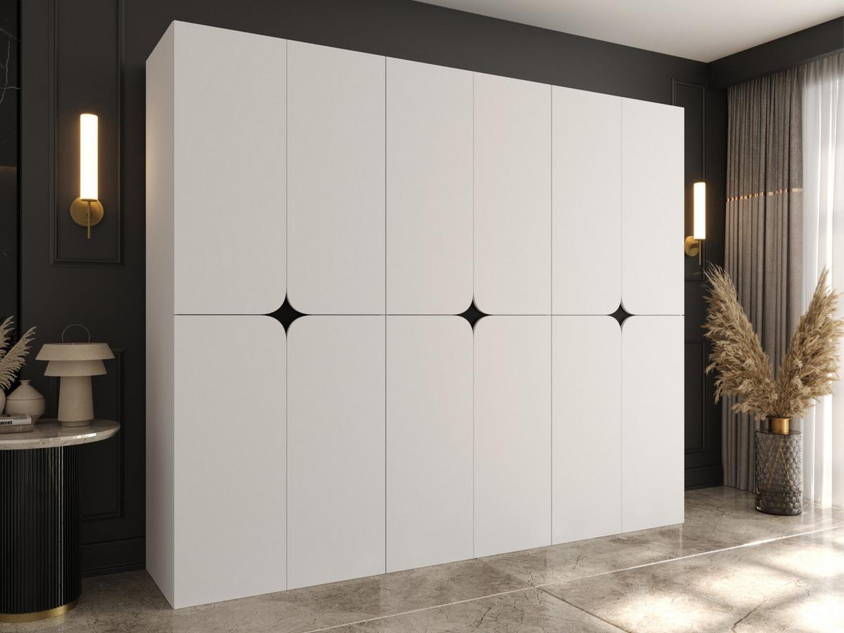 DREHTÜRENSCHRANK Espresso 240 cm - Schwarz/Weiß, Holzwerkstoff/Kunststoff (240/203/50cm) - MIRJAN24