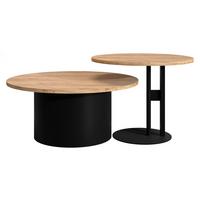 COUCHTISCH-SET Monar - Eichefarben/Schwarz, Holzwerkstoff/Metall (58/58/45cm) - MIRJAN24