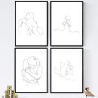POSTER Set mit 4 Paare und Liebe A3 Rahmenlos - Klar, Papier (29.7/3cm) - Nacnic