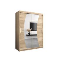 SCHWEBETÜRENSCHRANK 200/150/62 2-türig - Silberfarben/Sonoma Eiche, Holz/Kunststoff (150/200/62cm) - MÖBEL KRYSPOL