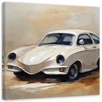 LEINWANDBILD Retro Auto 40x40cm - Beige, Textil (40/40cm) - Feeby