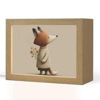 NACHTTISCHLAMPE Fuchs - Gelbe Blumen - Minimalistisch 20x15 cm - Taupe, Holzwerkstoff (8/20/15cm) - OnlyWow