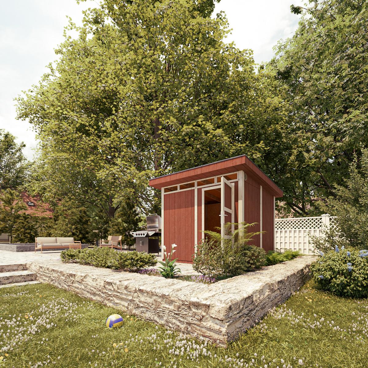 HOLZ-GARTENHAUS basis LP SmartSide 5,9m² mit B279xL293xH239 cm - M903 - CAVERN STEEL - Dunkelgrau, Holz (294/237/279cm) - Timbela