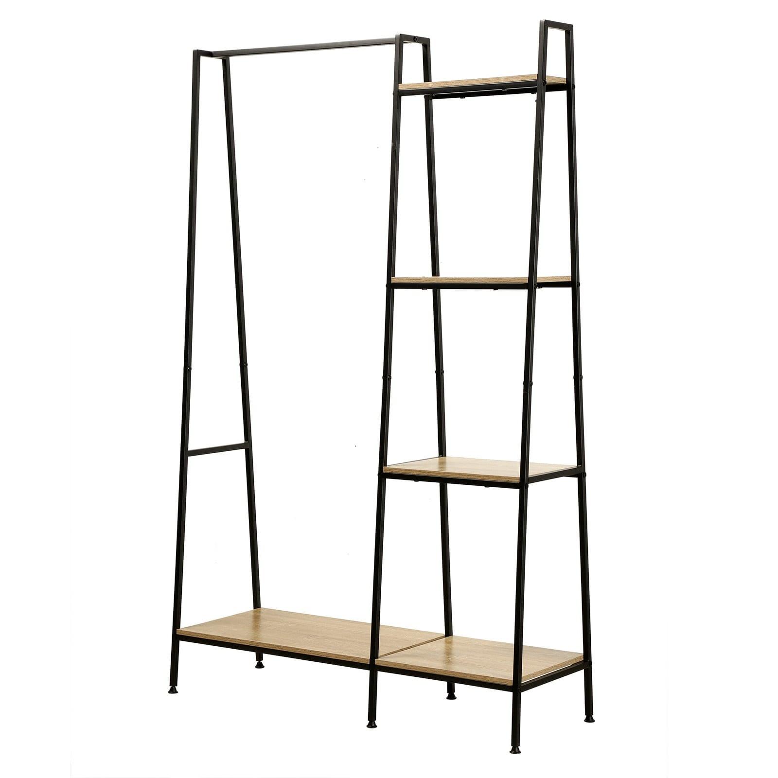 GARDEROBENSTÄNDER im industriellen Stil, 1 Regal mit 4 Etagen - Eichefarben, Holzwerkstoff (35/160/11.5cm) - Calicosy