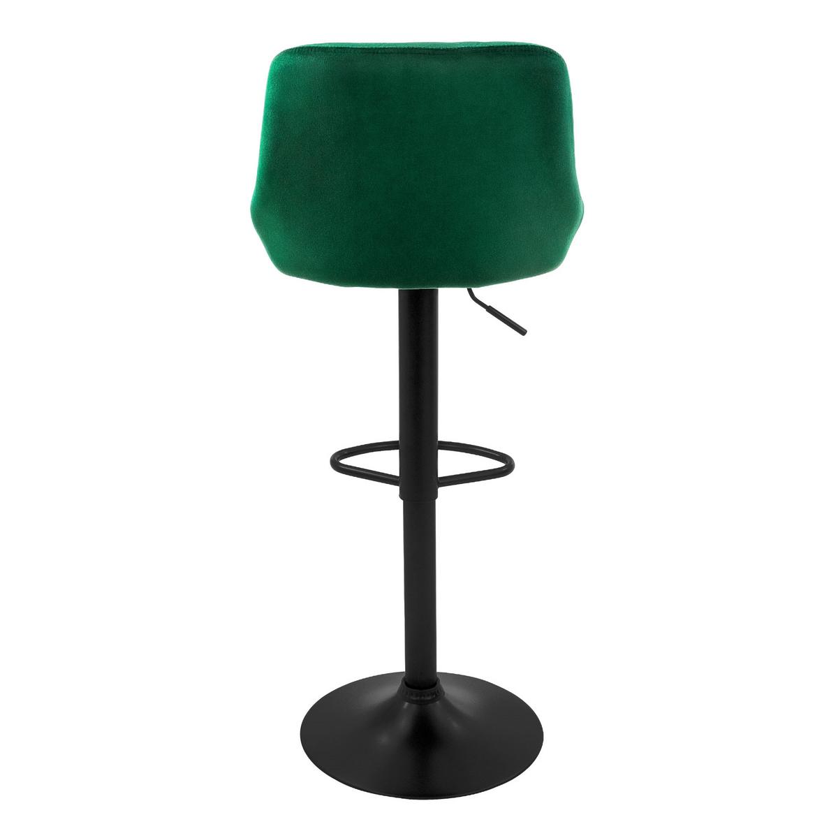BARHOCKER 2er Set aus Samt Grün höhenverstellbar/drehbar - Schwarz/Grün, Metall (37/106/47cm) - ML-DESIGN