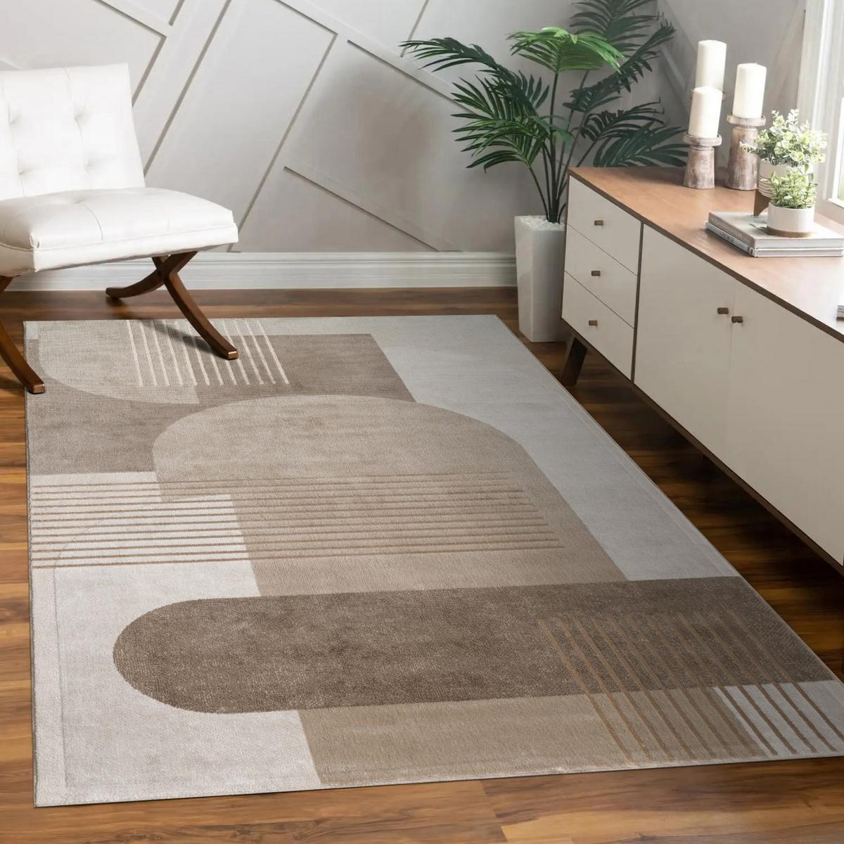 KURZFLORTEPPICH, abstrakt, Florhöhe 11 mm, Beige, 80 x 150 cm - Beige, Textil (150/80cm) - KADIMA DESIGN