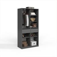 KLEIDERSCHRANK Trento Anthrazit mit 2 Schubladen - Anthrazit, Holzwerkstoff (100/200/50cm) - Livinity®