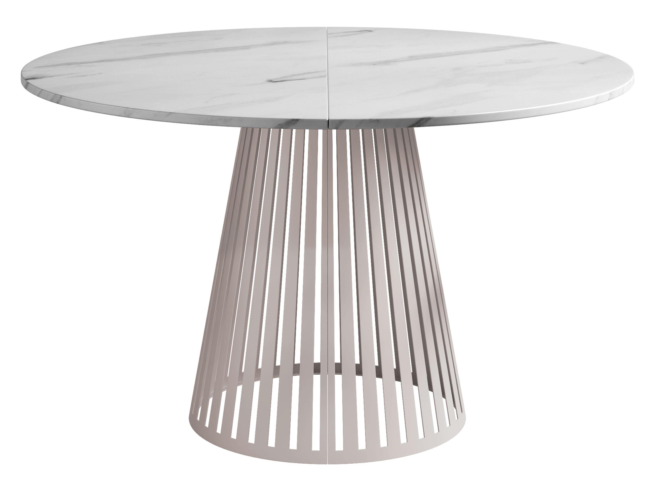 ESSTISCH ausziehbar Cone Cashmere 120 - Kaschmir/Weiß, Holzwerkstoff/Metall (120/120/76cm) - MIRJAN24