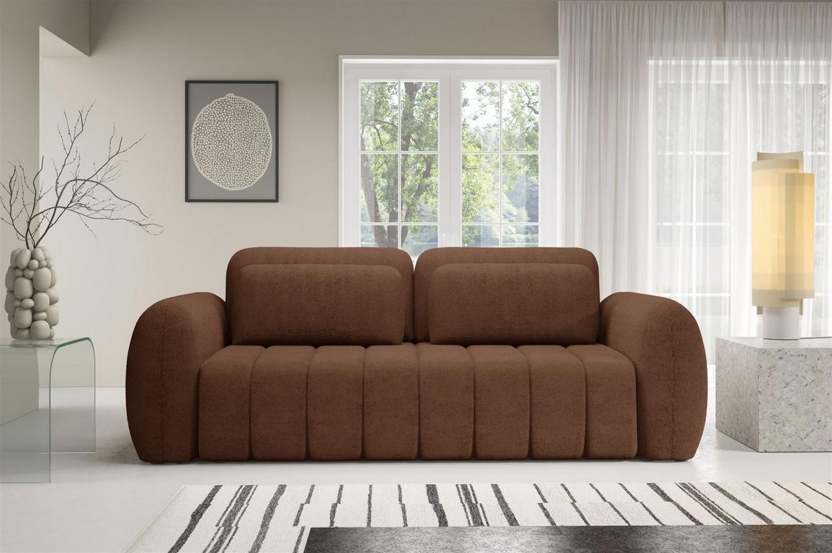 SCHLAFSOFA Caria - Rotbraun, Holzwerkstoff/Textil (266/95/110cm) - Fun Möbel
