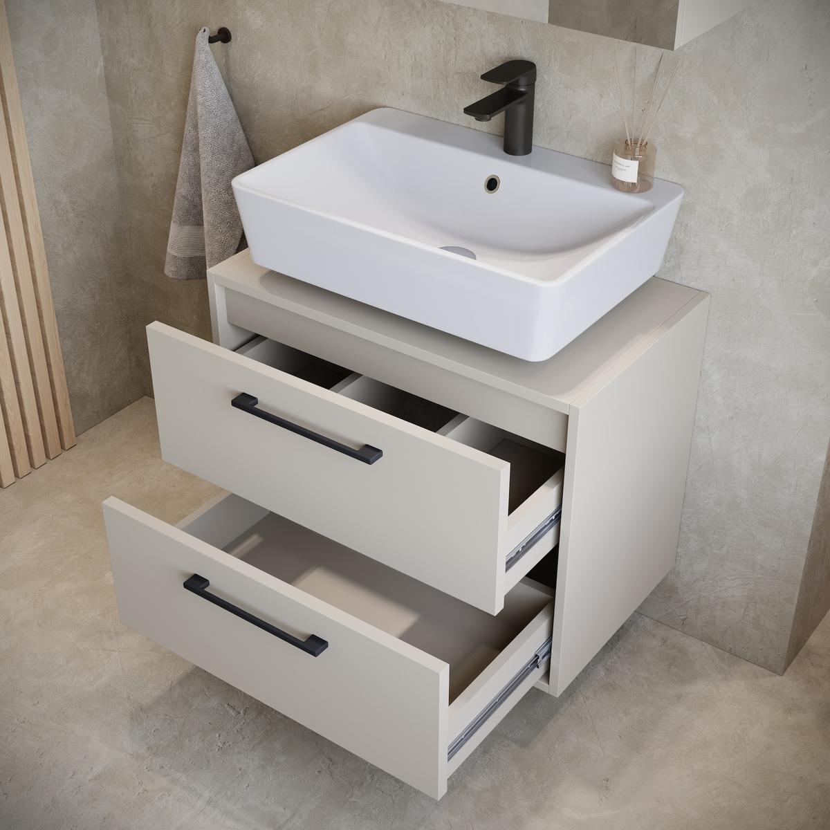 BADMÖBEL-SET Florence 2 Teile Cashmere - 60 x 35 x 51 cm - Kaschmir, Holz (60/51/35cm) - Badplaats