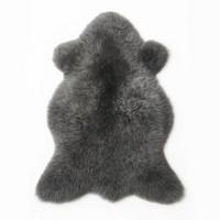 SCHAFFELL Lammfell Dunkelgrau L-XXL, ca. 110 cm - Dunkelgrau/Grau, Fell (60/110cm) - Provellus