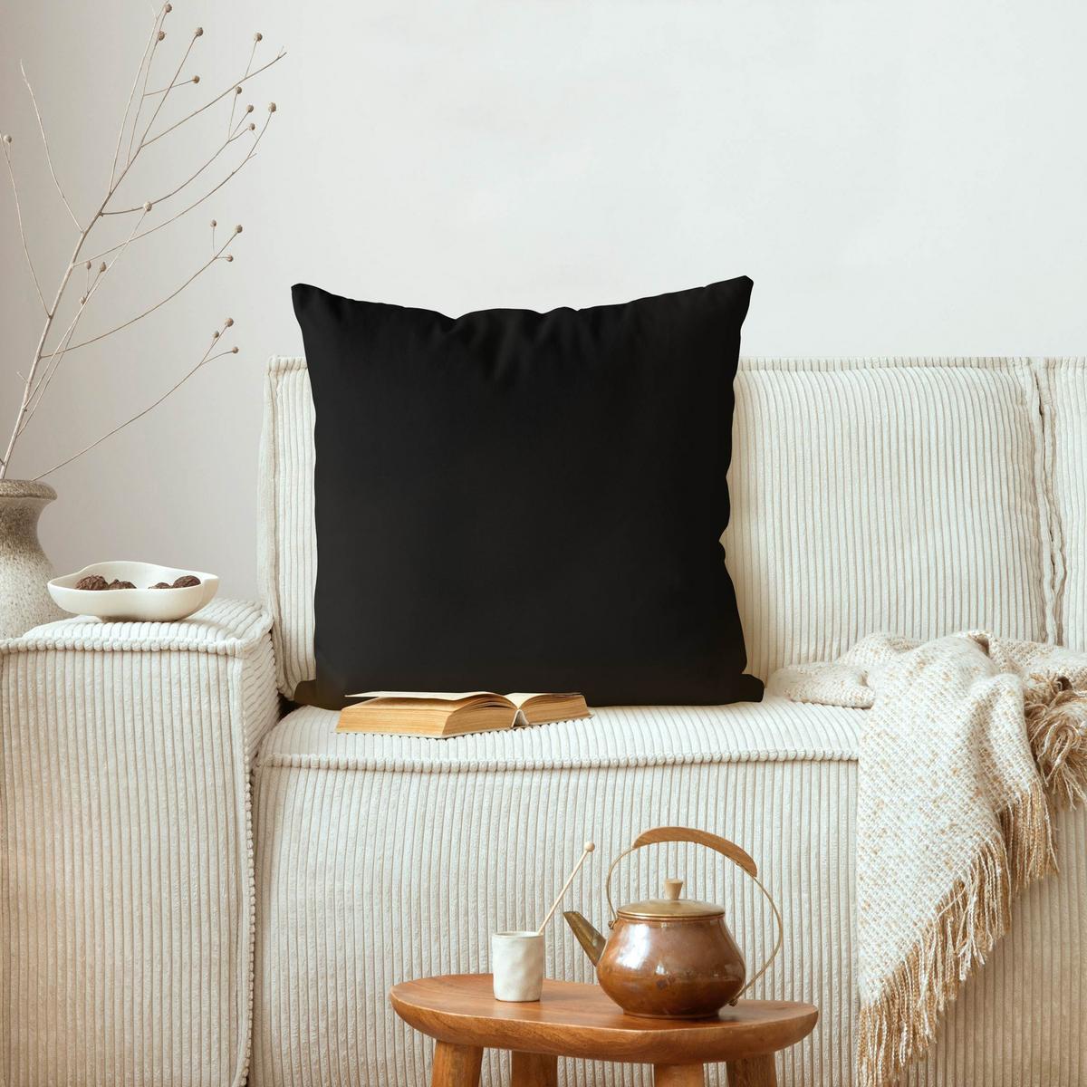 DEKOKISSEN Tiefschwarz 40/40 cm - Schwarz, Textil (40/40/10cm) - Bilderwelten