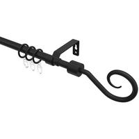 GARDINENSTANGE / TELESKOPSTANGE Hera Helix 160-300 cm, 1-läufig, 16/13 mm Ø Schwarz - Schwarz, Kunststoff/Metall (300cm) - INTERDECO