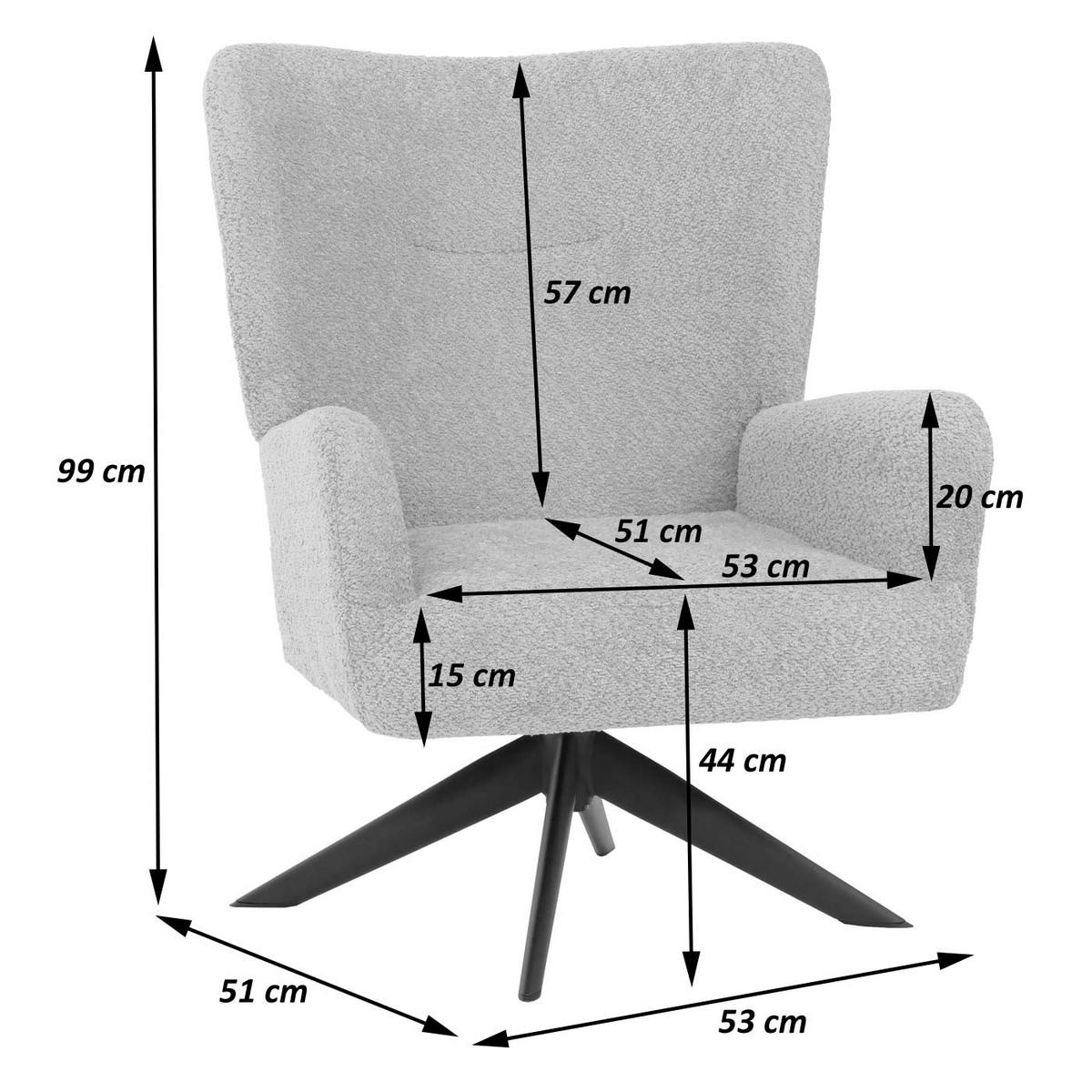 LOUNGE-SESSEL Dunkelgrau - Dunkelgrau, Textil (75/99/74cm) - MCW