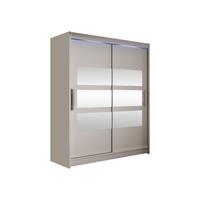 SCHWEBETÜRENSCHRANK Westa VII, mit RGB LED Beleuchtung - Kaschmir/Silberfarben, Holzwerkstoff/Metall (150/200/58cm) - MIRJAN24