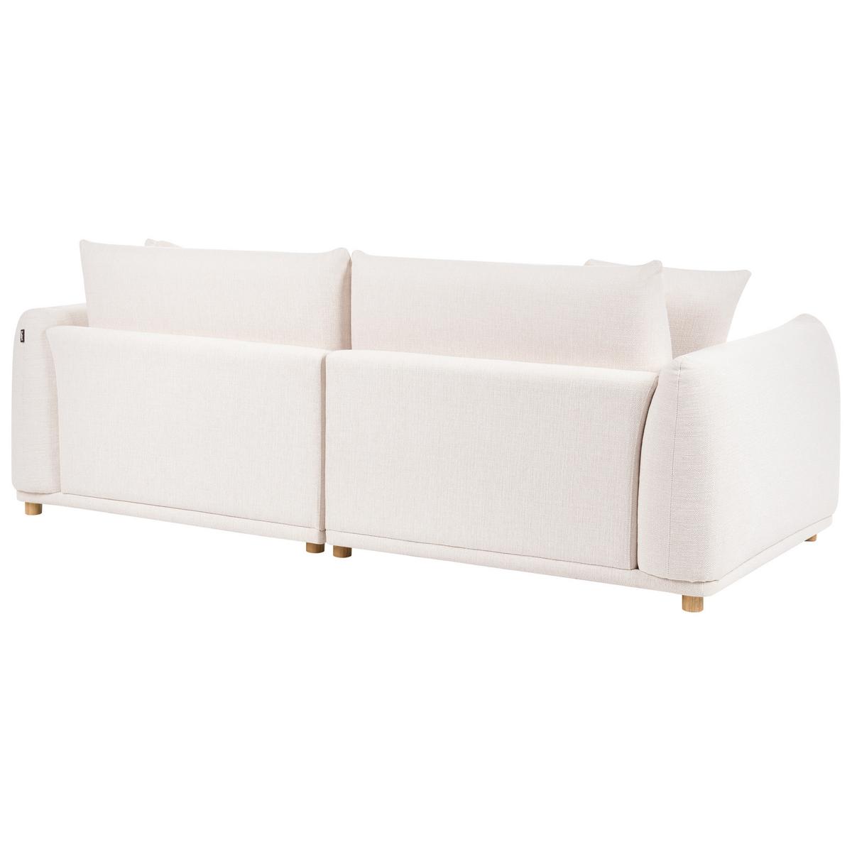 3-SITZER-SOFA Stoff Cremeweiß Jubek - Creme, Textil (214/81/104cm) - Beliani