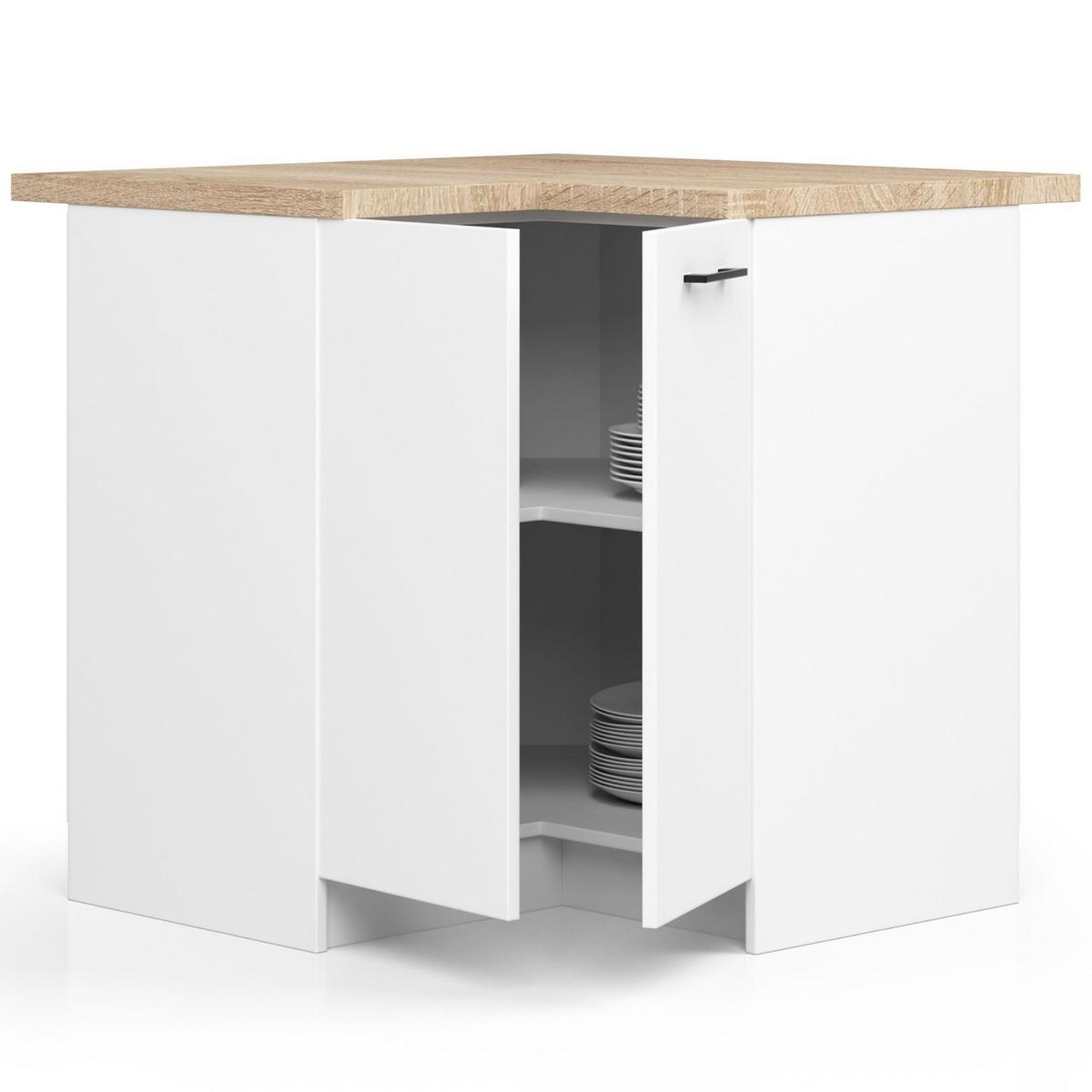 UNTERSCHRANK Weiß 85/90/46 - Weiß, Holzwerkstoff (90/85/46cm) - RAUMHIRSCH FURNITURE