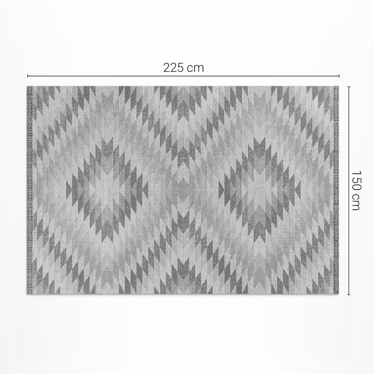 TEPPICH 150x225 cm Türkisches Dekor Stoffoptik - Hellgrau, Kunststoff (150/225cm) - Wallfluent
