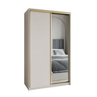 SCHWEBETÜRENSCHRANK TAVI 120/205/60 cm 2-türig mit Spiegel Kaschmir - Kaschmir, Holzwerkstoff (120/205/60cm) - MASSENO