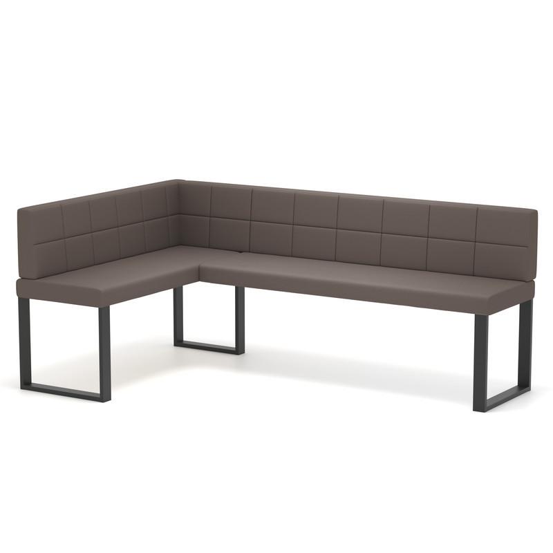 ECKBANK links SANA U Kunstleder gesteppt, 128/168 cm Braun - Braun, Kunststoff/Textil (128/168cm) - Idohome