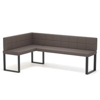 ECKBANK links SANA U Kunstleder gesteppt, 128/168 cm Braun - Braun, Kunststoff/Textil (128/168cm) - Idohome