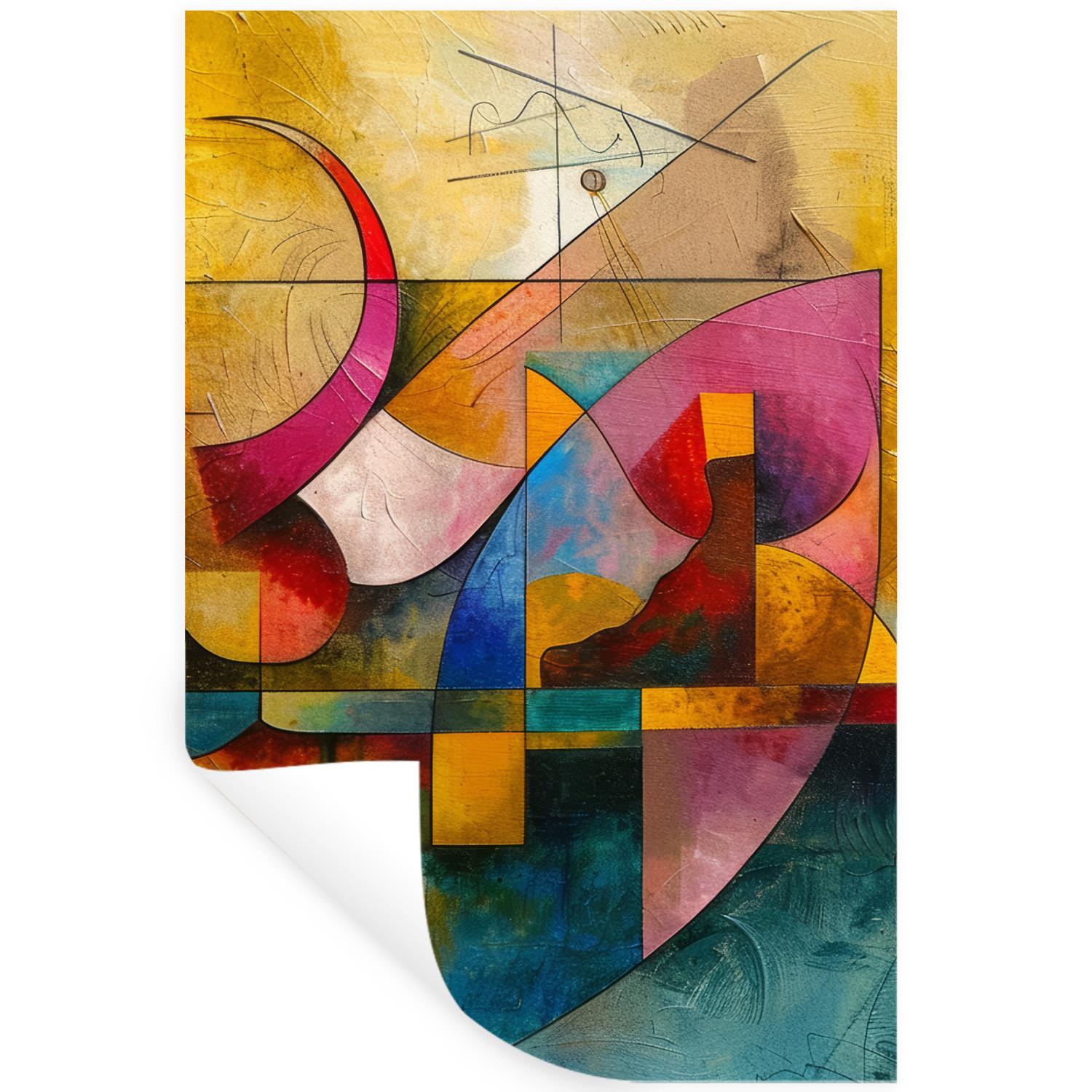 WANDTATTOO Kunst - Abstrakt - Modern Wandaufkleber 80x120 cm - Gelb, Kunststoff (80/120/0.1cm) - MuchoWow