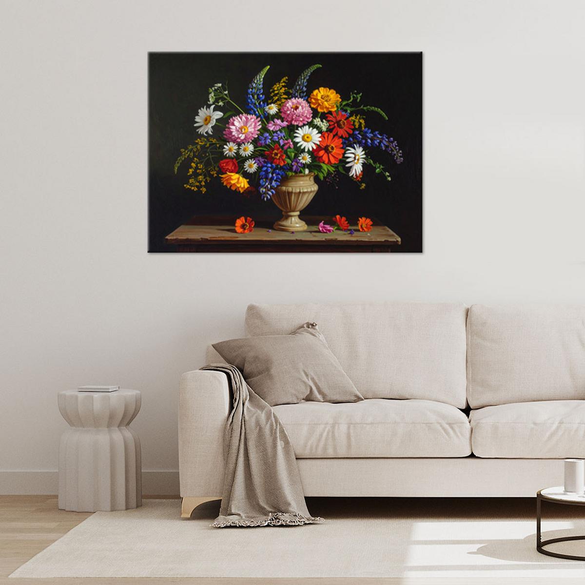 LEINWANDBILD Blumen 30x20cm - Multicolor, Textil (30/20cm) - Feeby