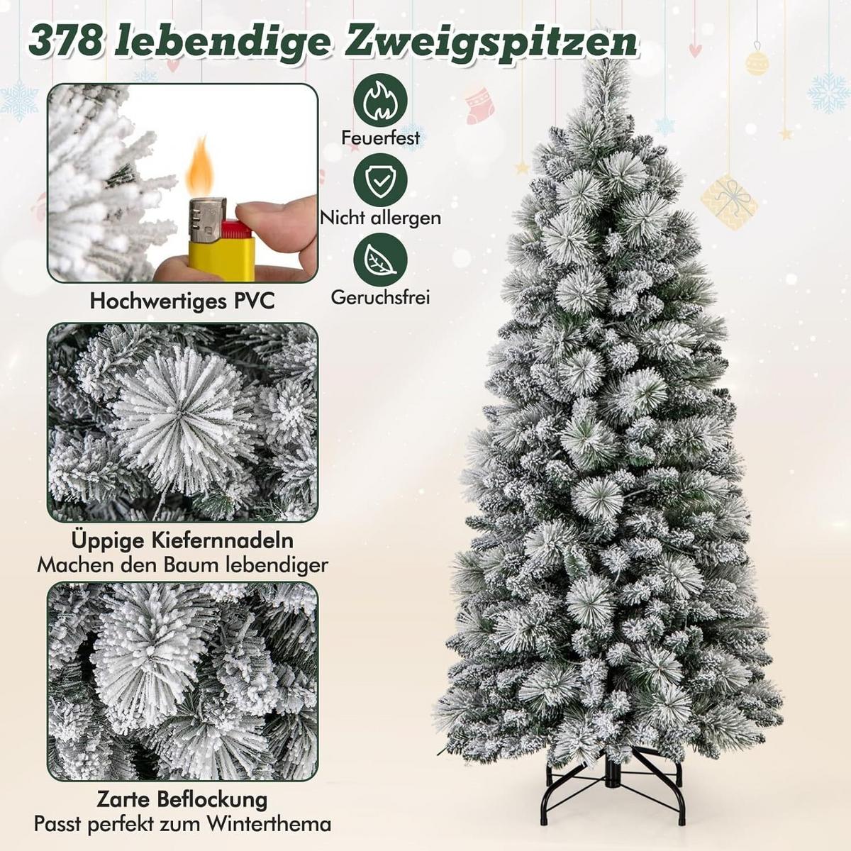 WEIHNACHTSBAUM 150cm Grün - Grün, Metall (155cm) - COSTWAY