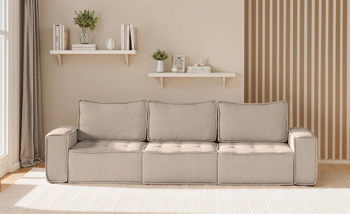 SOFA Sande In Alpine - Hellbraun, Holzwerkstoff/Textil (292/85/90cm) - Fun Möbel