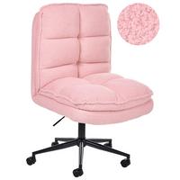 BÜROSTUHL Bouclé Rosa Addison - Pink, Textil (56/98/64cm) - Beliani