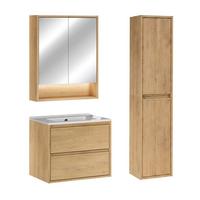 BADMÖBEL 61cm 2er-Set Holz - Braun, Holzwerkstoff (61/52/46cm) - Petits-meubles