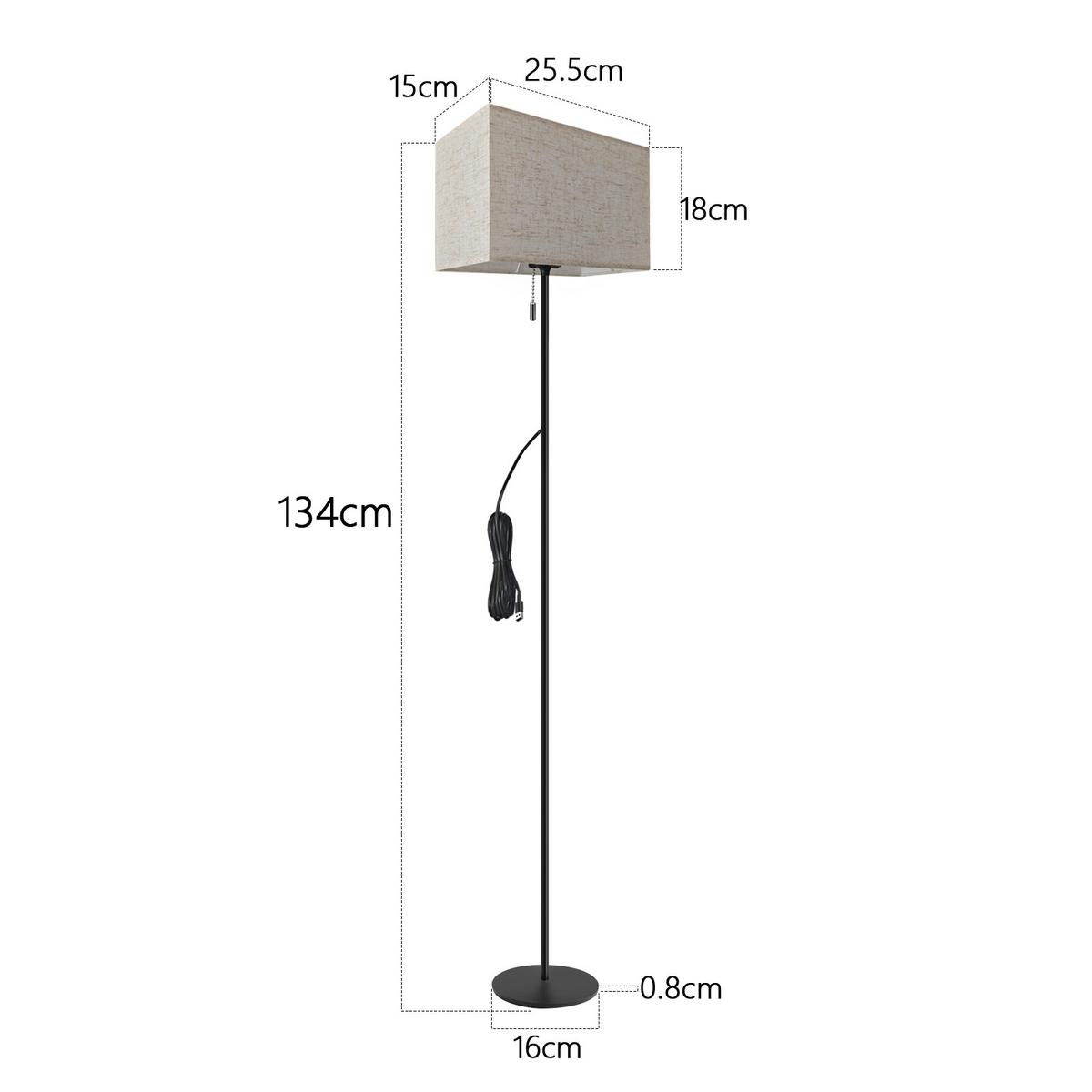 LED STEHLAMPE Strahlmar 25.5/16/134 cm - Schwarz, Textil/Metall (25.5/16/134cm) - ZMH