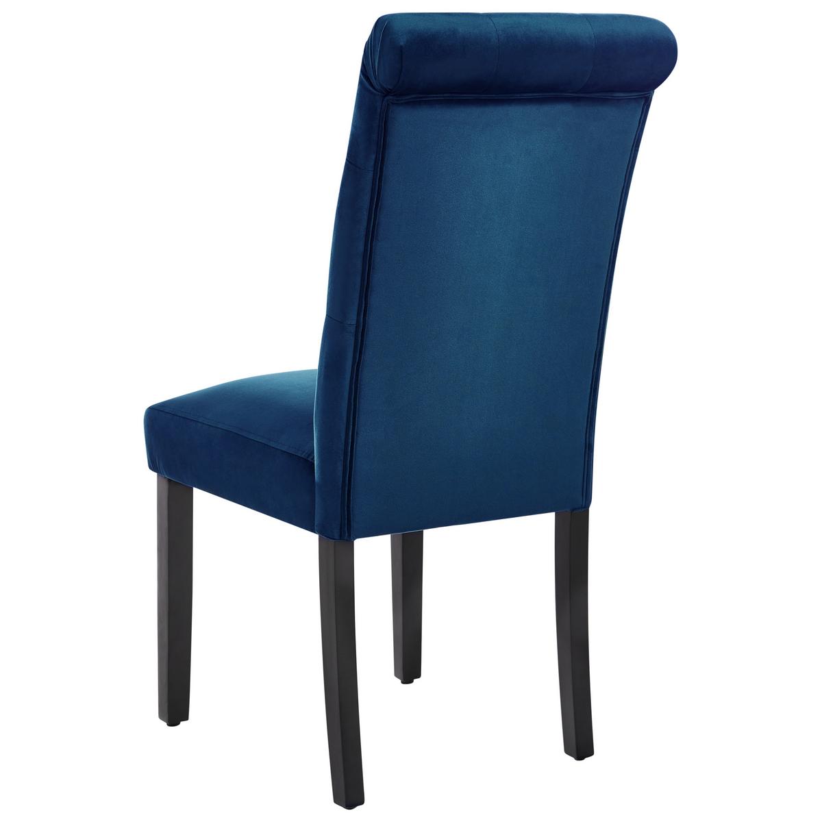 ESSZIMMERSTUHL 2er-Set Samtstoff Dunkelblau Velva - Dunkelblau, Textil (44/99/51cm) - Beliani