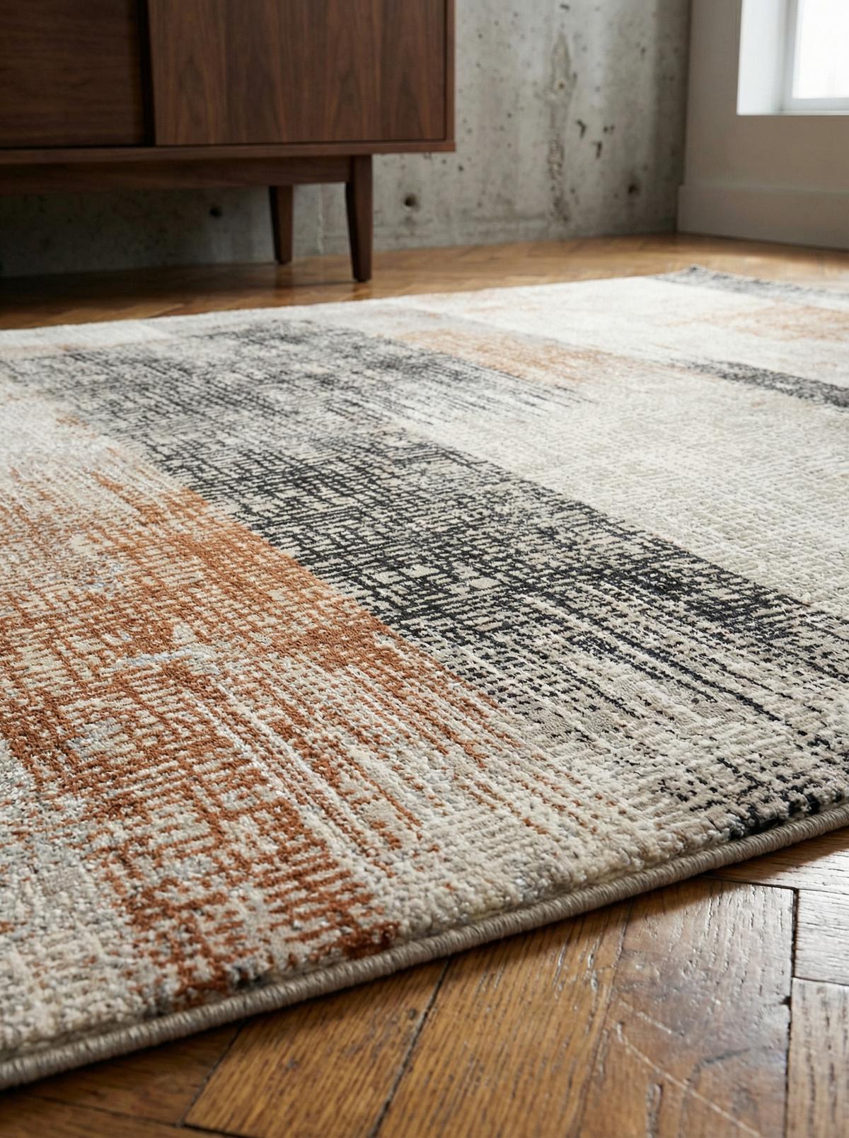 TEPPICH TIBER-Orte, geometrisch-abstrakt, Terrakotta, 200 x 290 cm - Orange, Textil (290/200cm) - KADIMA DESIGN
