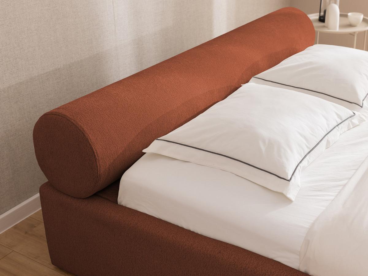 POLSTERBETT 200/200 cm Josy im Designer-Look mit Bettkasten und Lattenrost aus Terrakotta Chenille-Stoff - Terracotta/Schwarz, Holz/Kunststoff (200/200cm) - S-Style Möbel