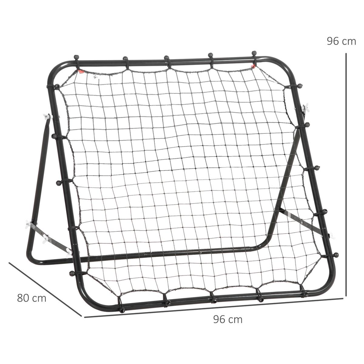 FUSSBALLTOR, PE, Schwarz, 96L x 80B x 96H cm - Schwarz, Metall (80/96cm) - HOMCOM