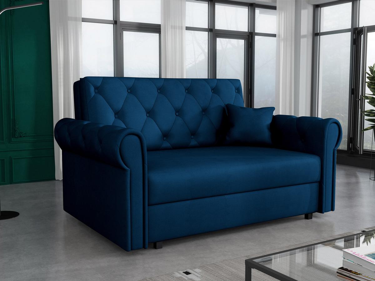 SCHLAFSOFA Viva Roma II - Blau/Schwarz, Holz/Textil (148/85/98cm) - MIRJAN24