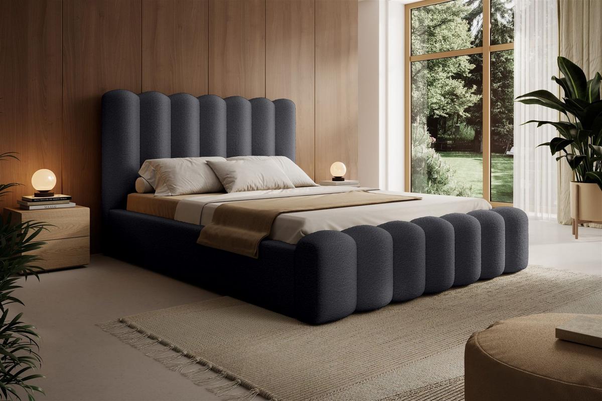 POLSTERBETT Macon Stoff Euphoria - Anthrazit, Holzwerkstoff/Textil (140/200cm) - Fun Möbel