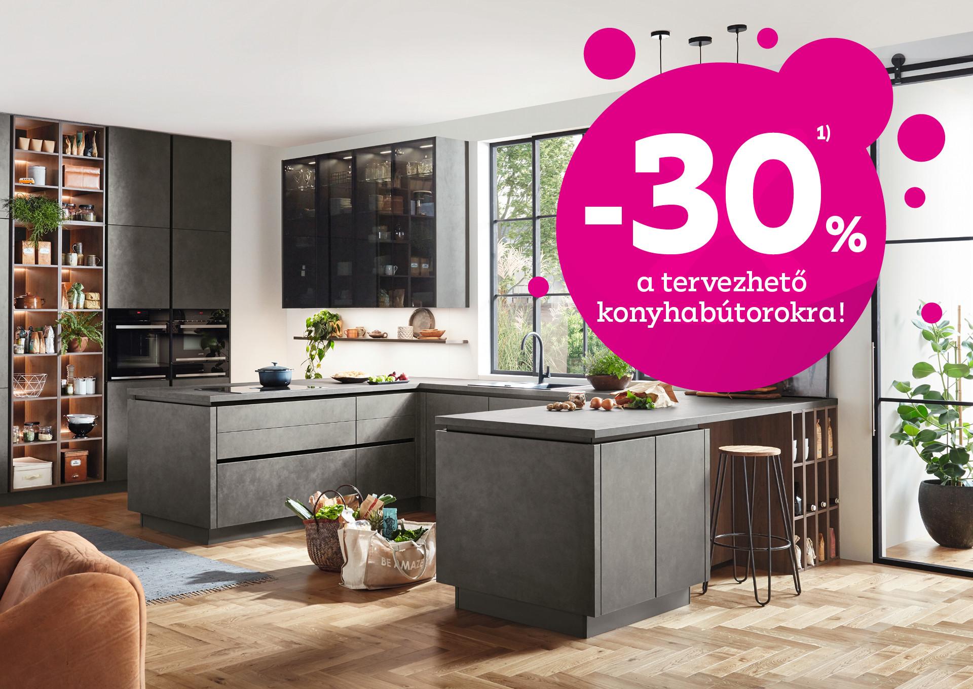-30% a tervezhető konyhabútorokra!