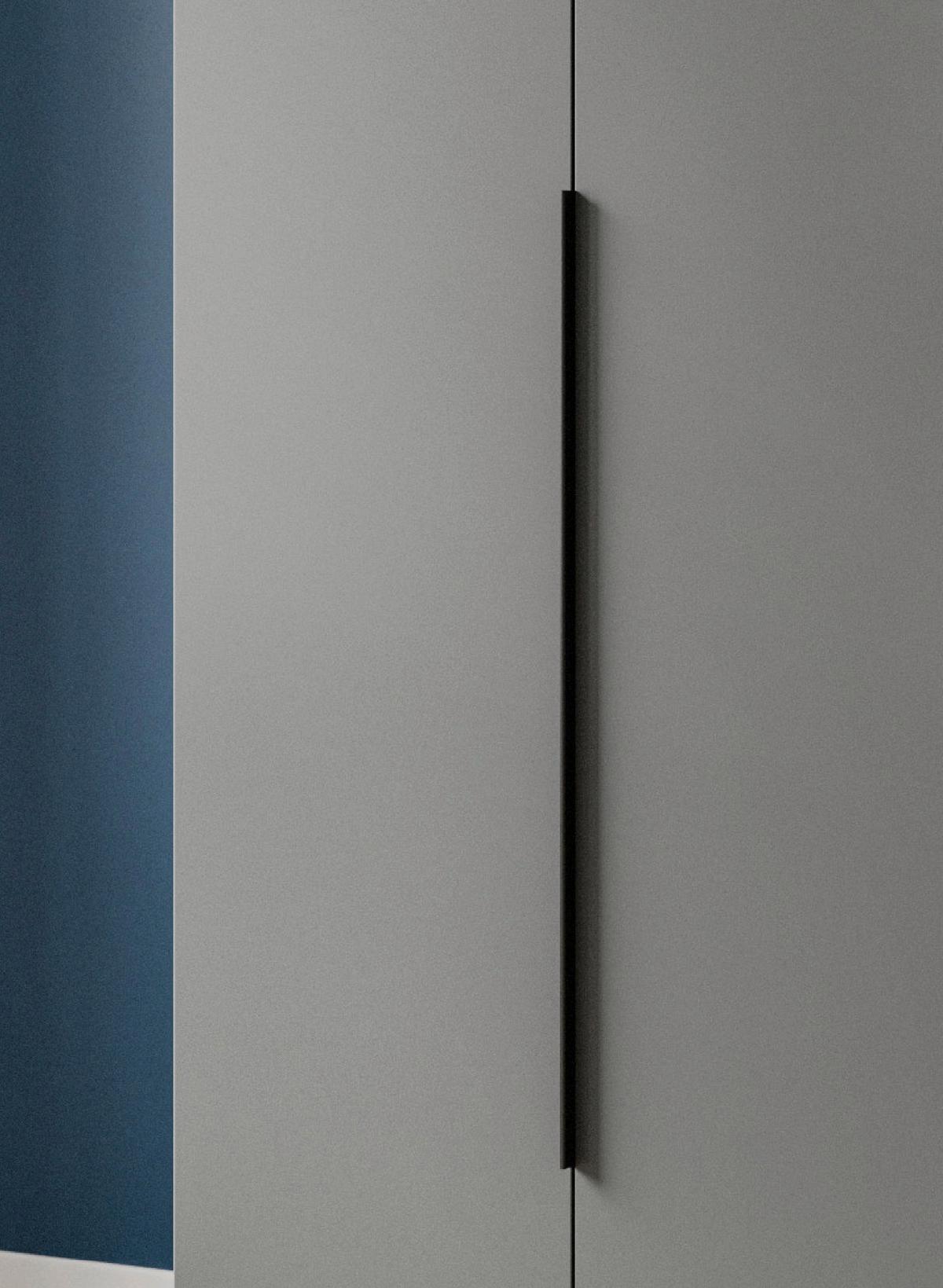 KLEIDERSCHRANK grau 4-türig 160 x 181 cm, Drehtürenschrank mit Kleiderstange - Schwarz/Grau, Holzwerkstoff/Kunststoff (160/181/52cm) - Inn.Furn