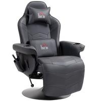 RELAXSESSEL mit Massagefunktion, Elektrisch Fernsehsessel mit Liegefunktion - Schwarz, Leder/Kunststoff (82.5/111.5/78cm) - HOMCOM