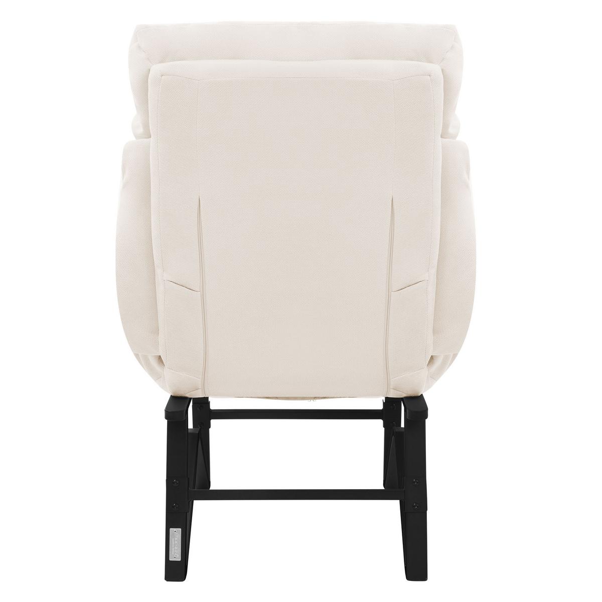 SESSEL mit Liegefunktion Beige Leinenbezug Relaxsessel verstellbar für Wohnzimmer - Beige/Schwarz, Textil/Metall (85/102/82cm) - ML-DESIGN