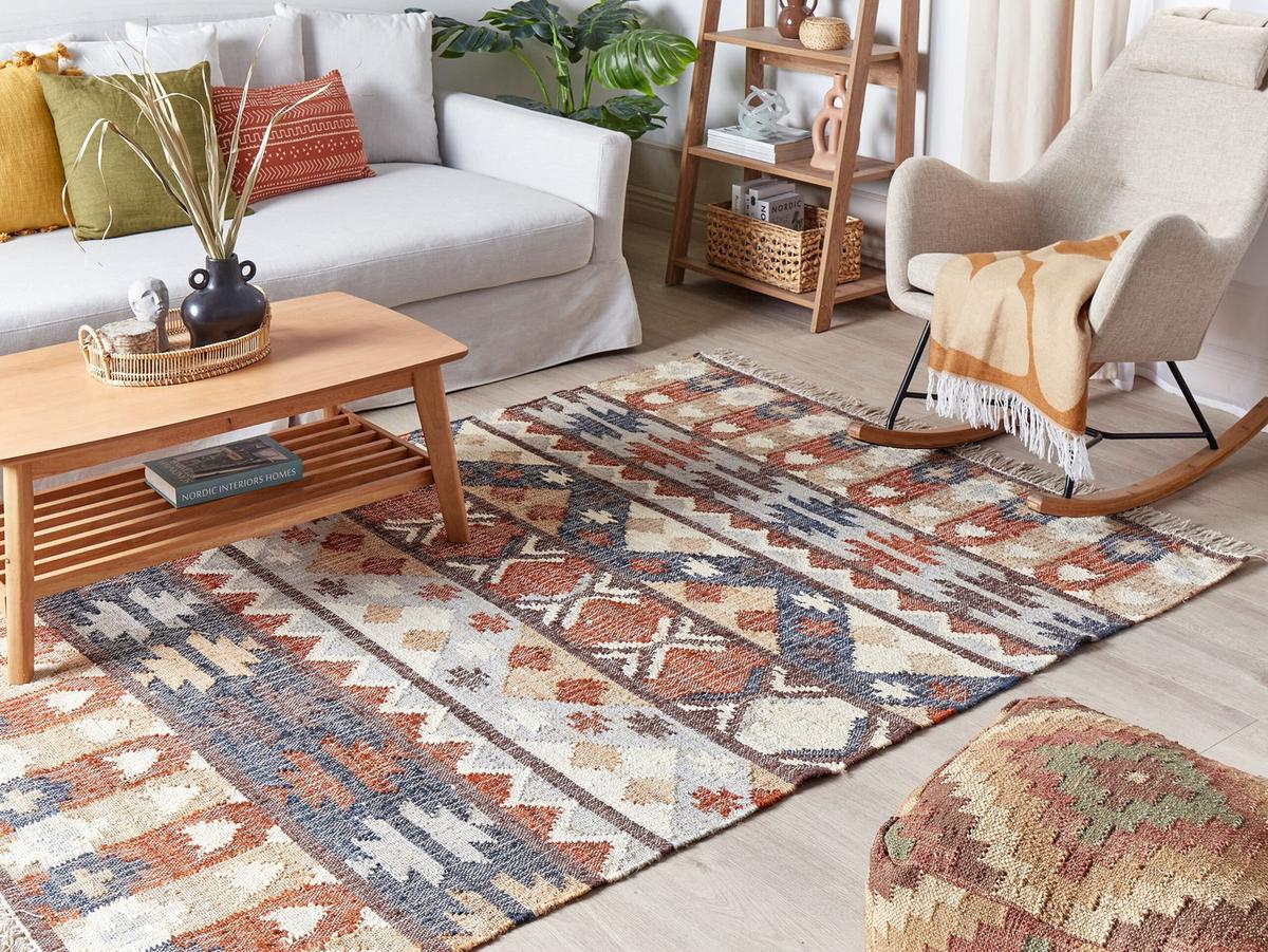 TEPPICH geflochten Kalfa 230/160 cm - Multicolor, Naturmaterialien (160/230cm) - Beliani