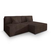 ECKSOFA FIORO P Braun Kordstoff mit Schlaffunktion - Braun/Grau, Holz/Kunststoff (204/148cm) - MASSENO