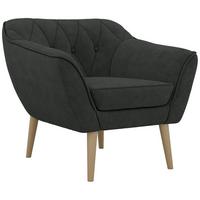 SESSEL PIRS - Dunkelgrau Strukture - Holzbeine - Dunkelgrau/Buchefarben, Holzwerkstoff/Textil (80/75/74cm) - MKS