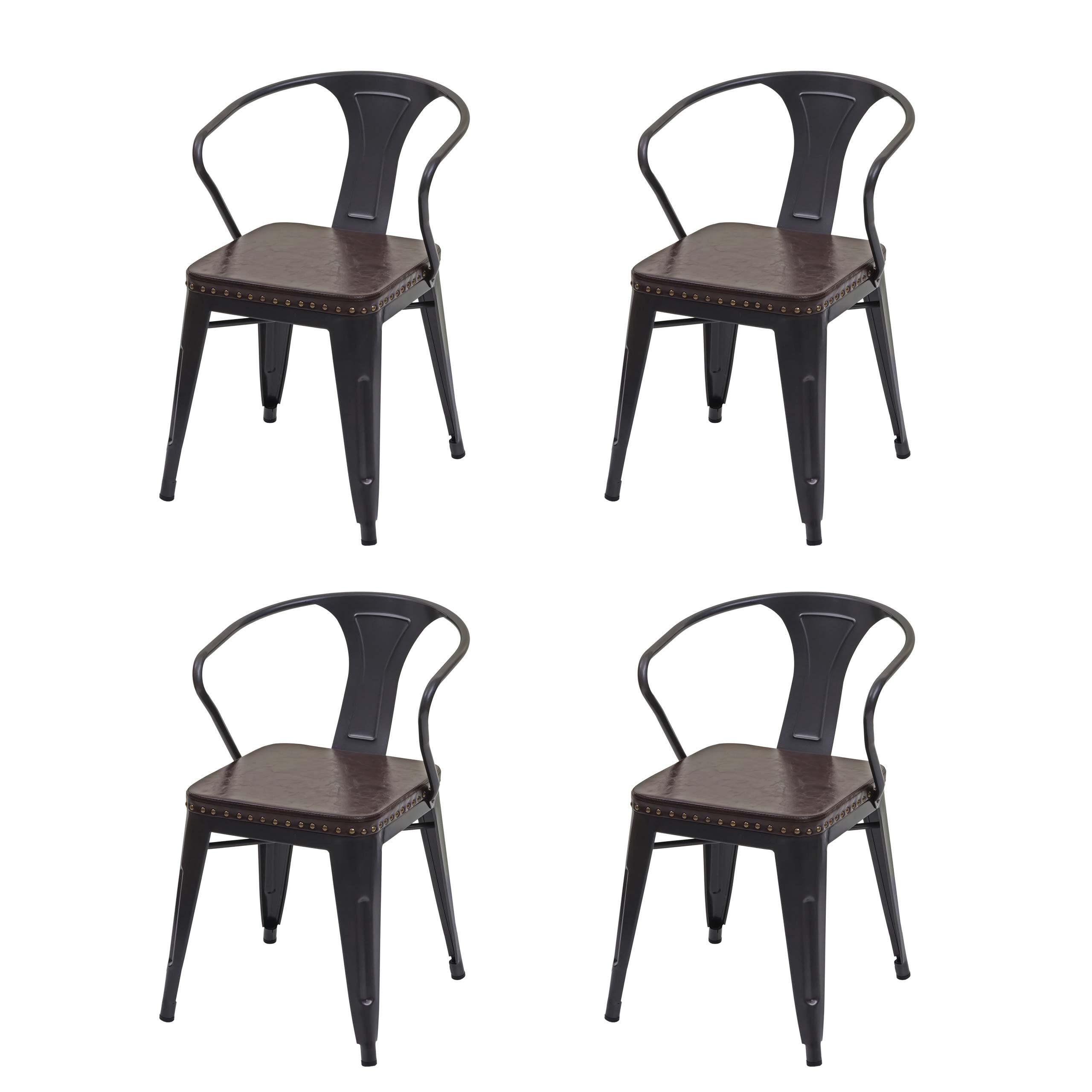 ESSZIMMERSTUHL H10D Braun 4er-Set - Braun, Metall (46/115/54cm) - MCW