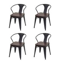 ESSZIMMERSTUHL H10D Braun 4er-Set - Braun, Metall (46/115/54cm) - MCW
