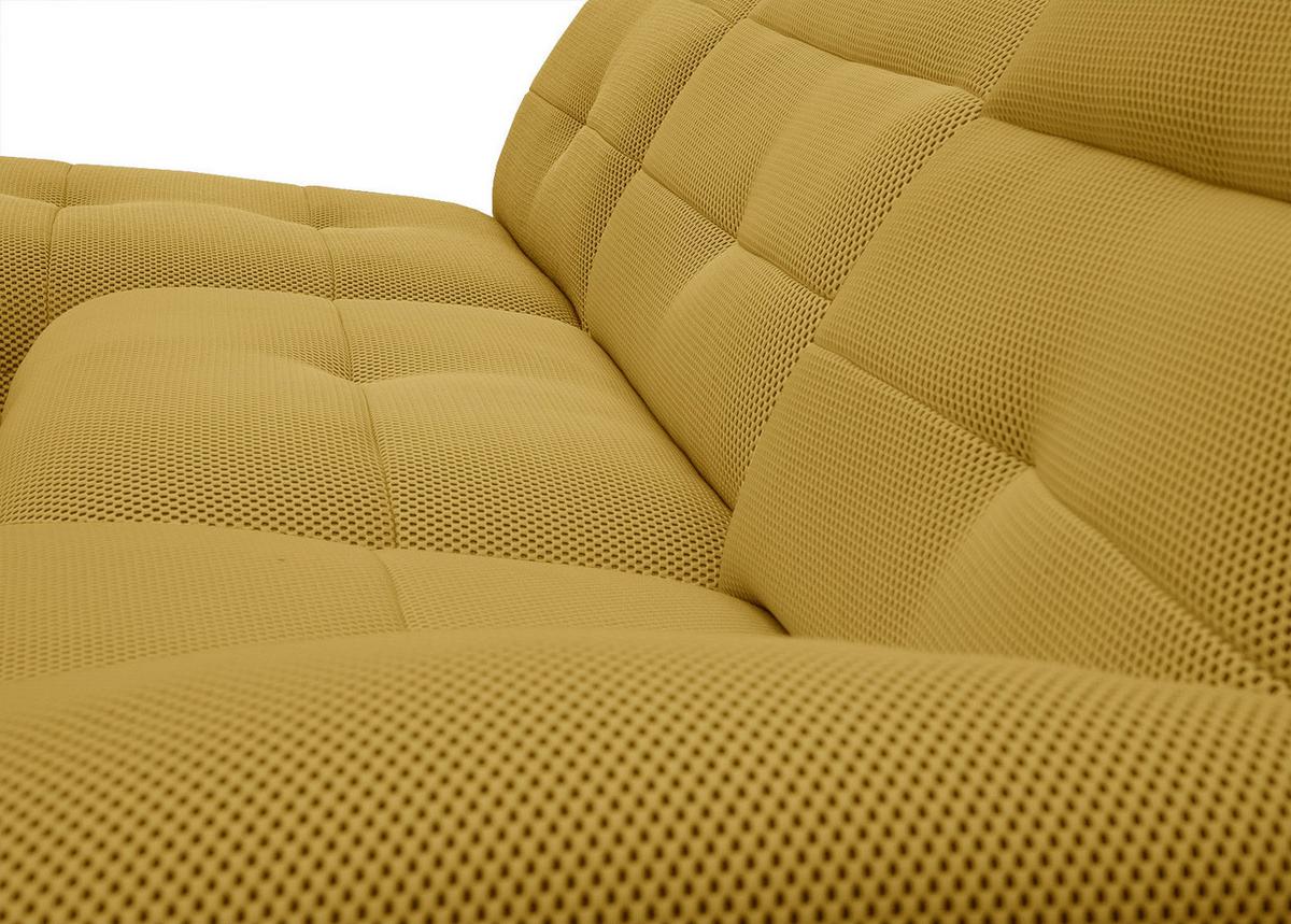 ECKSOFA TRENTO 4-Sitzer, gelb - Gelb/Schwarz, Holzwerkstoff/Kunststoff (165/262cm) - Wozimo